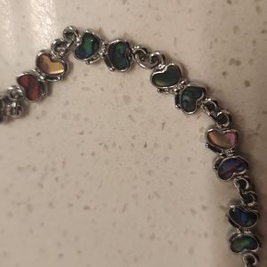 10.5 inch Butterfly Abalone Shell Bracelet / Anklet
